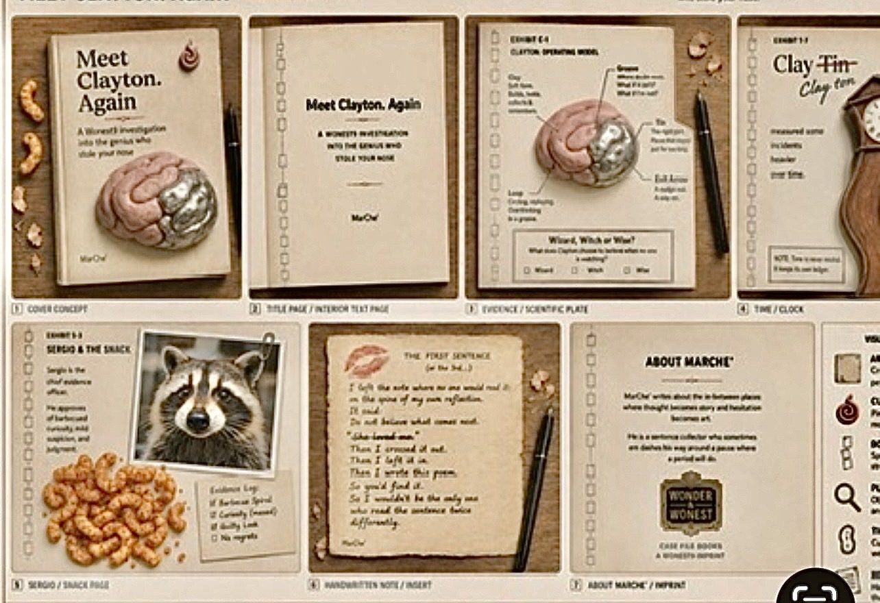 Interior spreads from Meet Clayton. Again, including Sergio the raccoon
