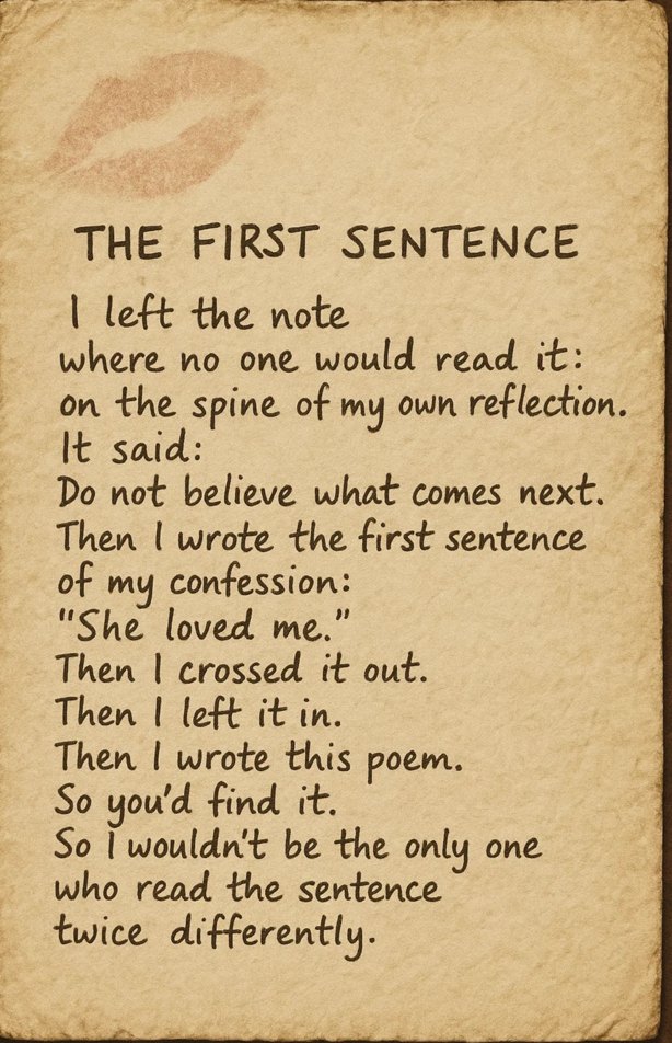 Handwritten note: The First Sentence